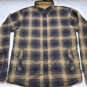 The North Face Yellow and Black Plaid Shirt Jacket